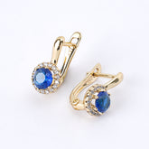 Champagne Gold Earrings with 5A CZ – Elegant Cut, Timeless Sparkle - XP4